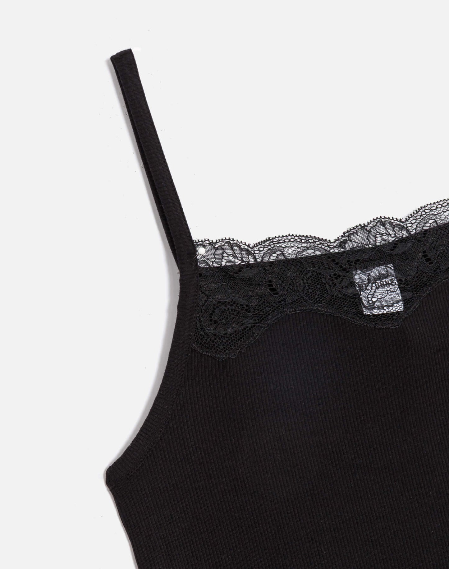 Re/Done Lace Ribbed Cami