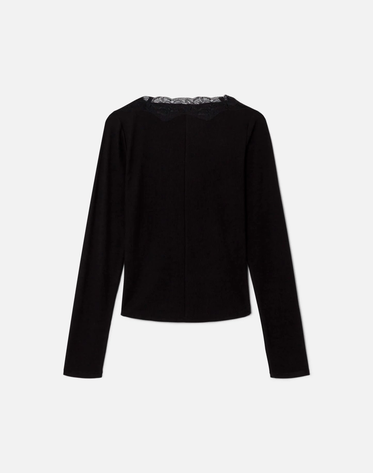 Re/Done Lace V Neck Long Slv