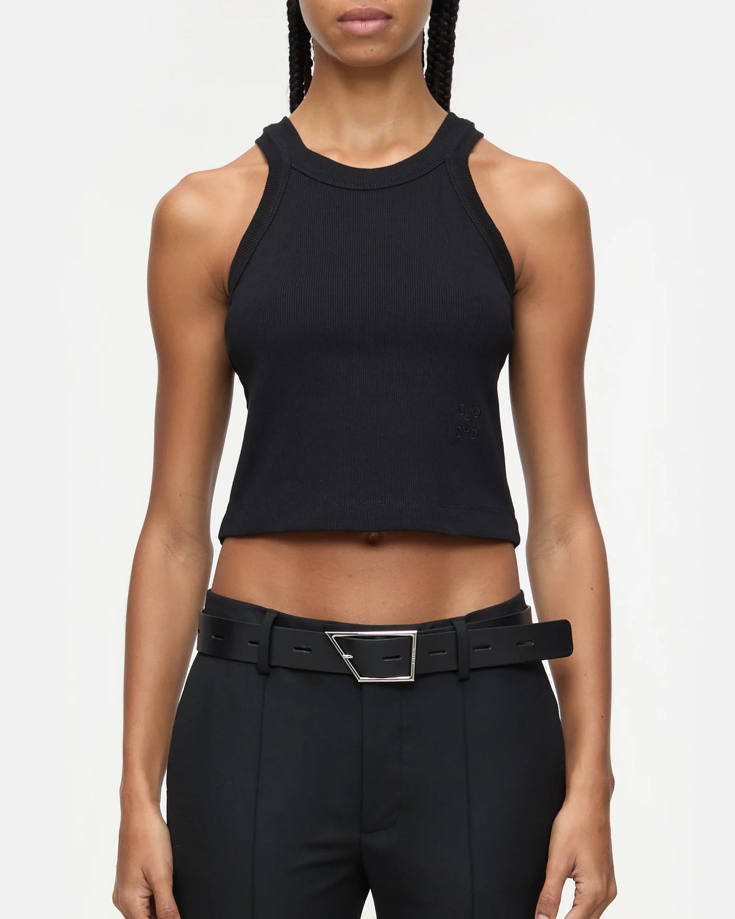 Closed Cropped Racer Top