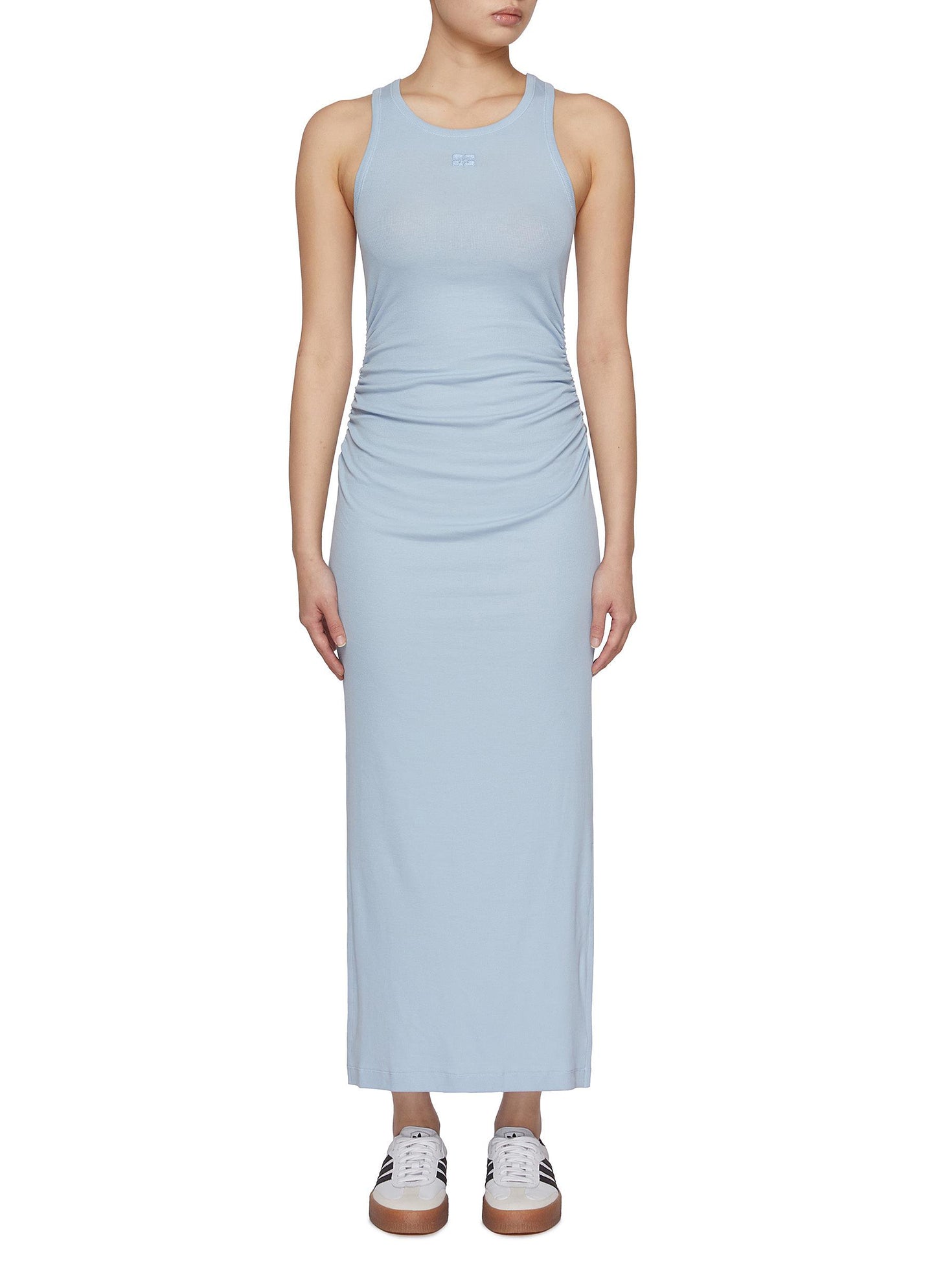 Ganni Soft Cotton Rib Tank Top Long Dress