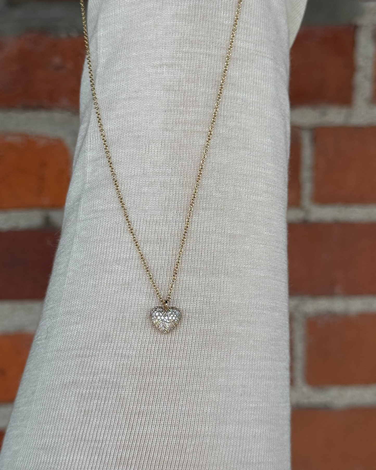 Diamond Pave Bubble Heart Necklace