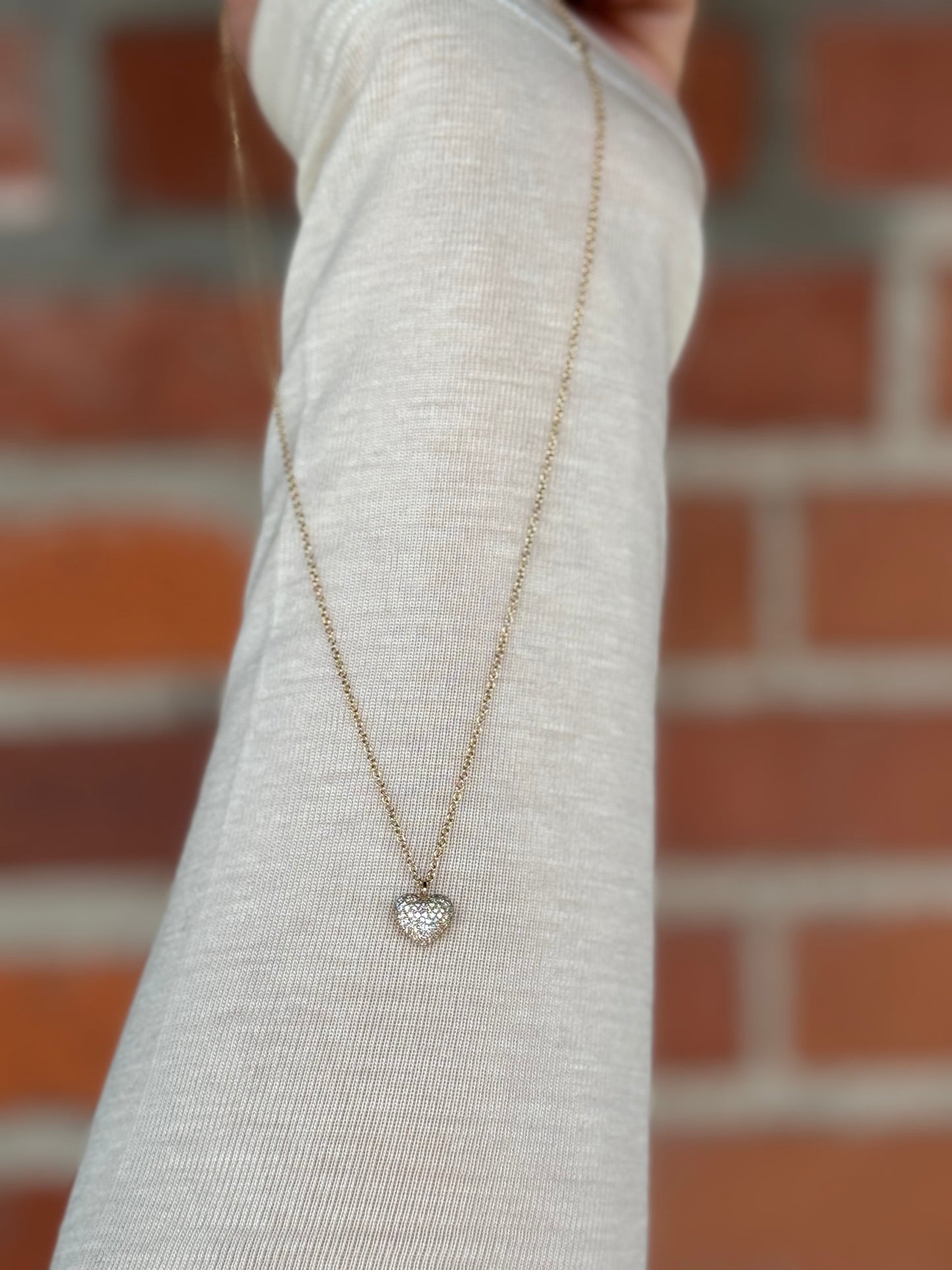 Diamond Pave Bubble Heart Necklace