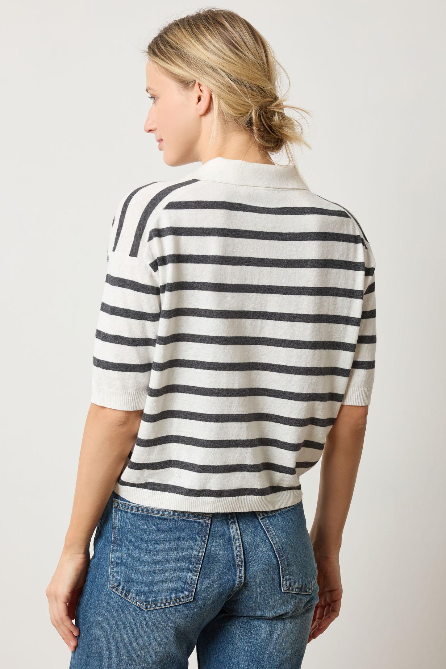 Lilla P Drop Shoulder Polo Neck Sweater