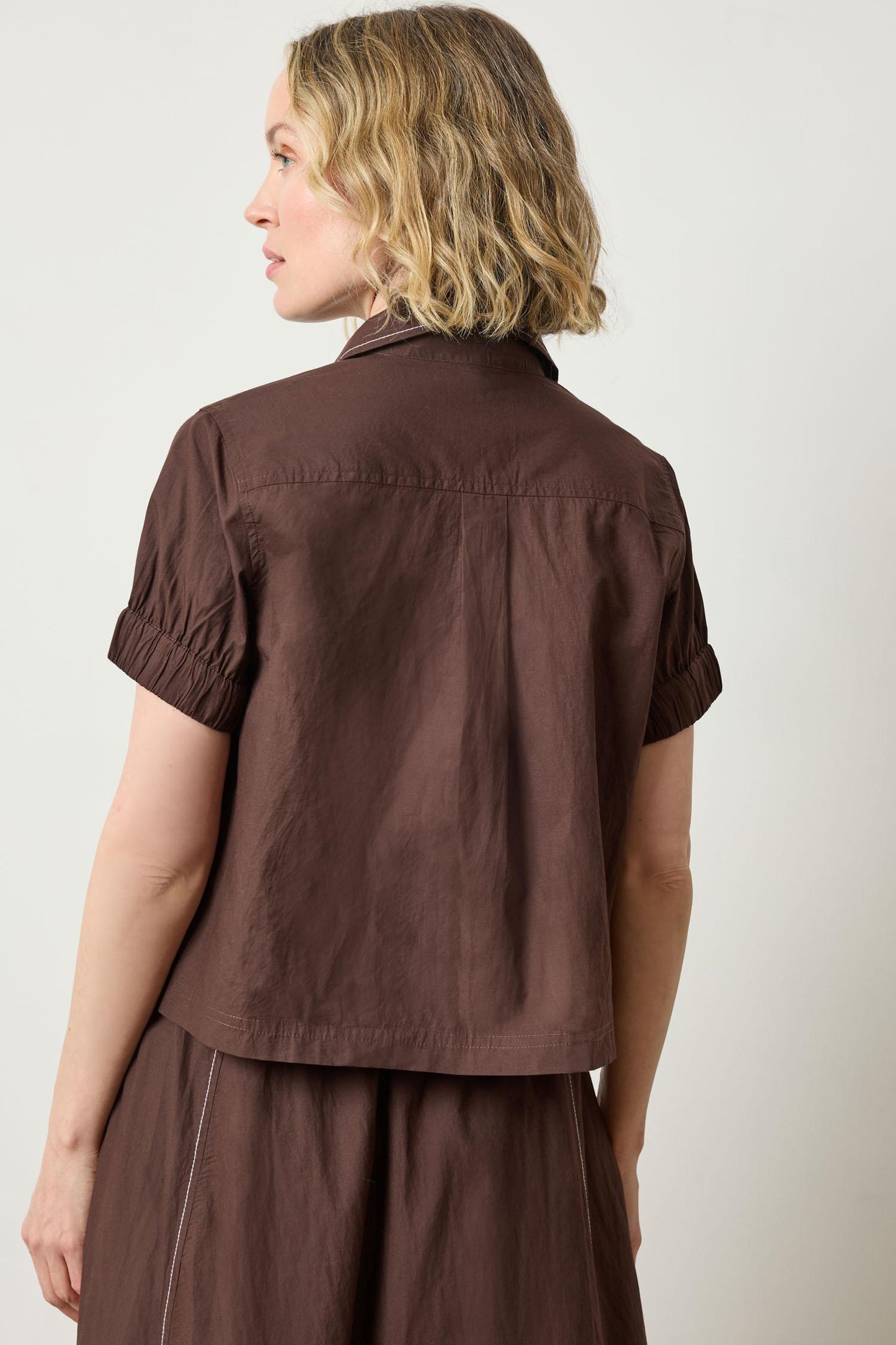 Lilla P Elastic Cuff Button Down