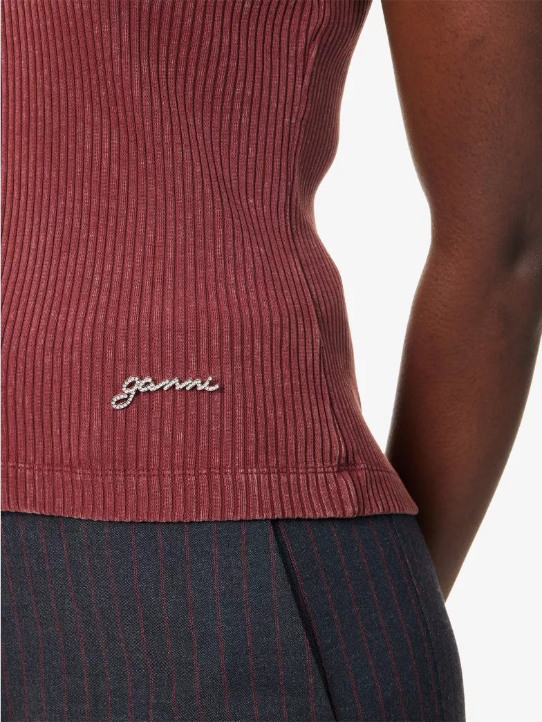 Ganni Heavy Rib Jersey Tank Top