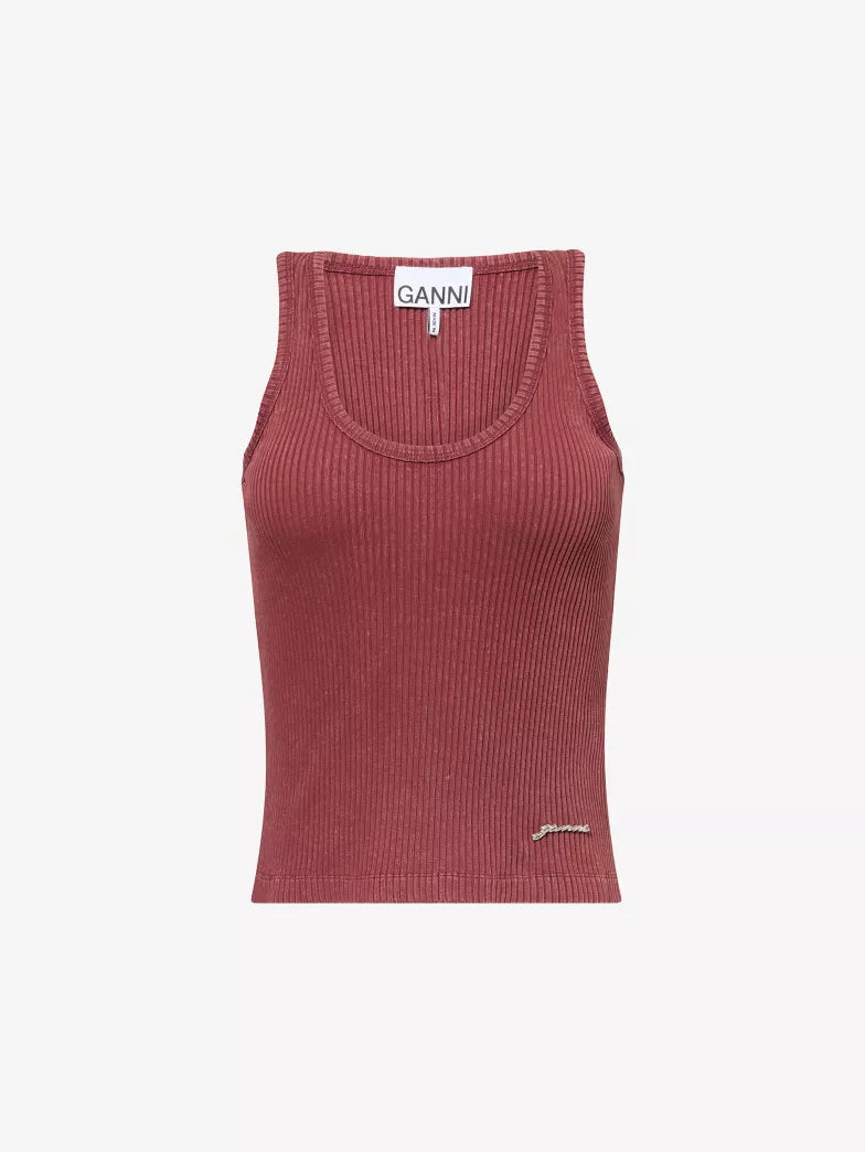 Ganni Heavy Rib Jersey Tank Top
