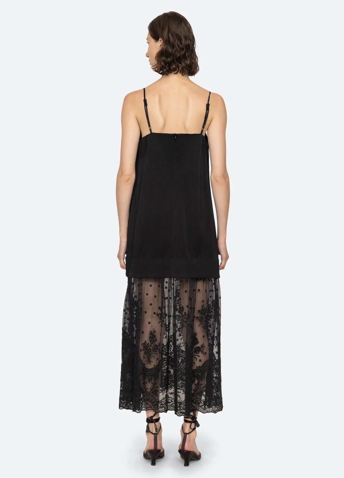 Sea Noa Satin Slip Dress W/ Lace