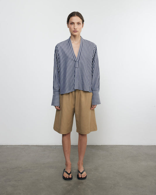 Enza Costa Poplin Mariner Shirt