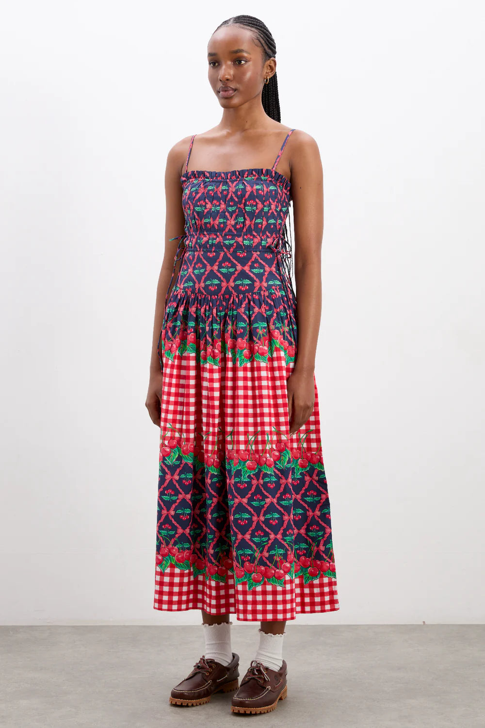 Damson Madder Keila Midi Dress Cherry Pie