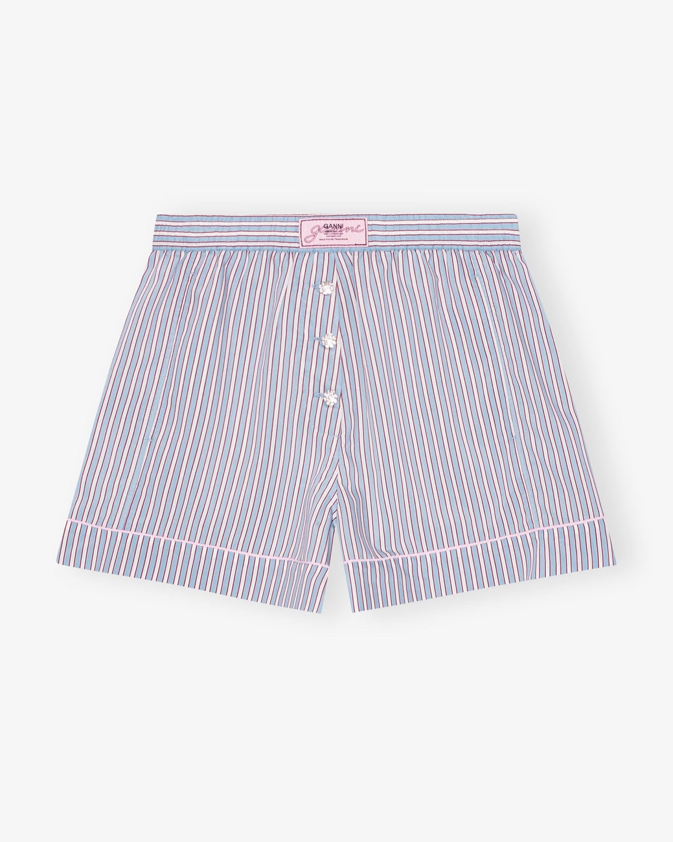 Ganni Yarn Dyed Stripe Elasticated Shorts