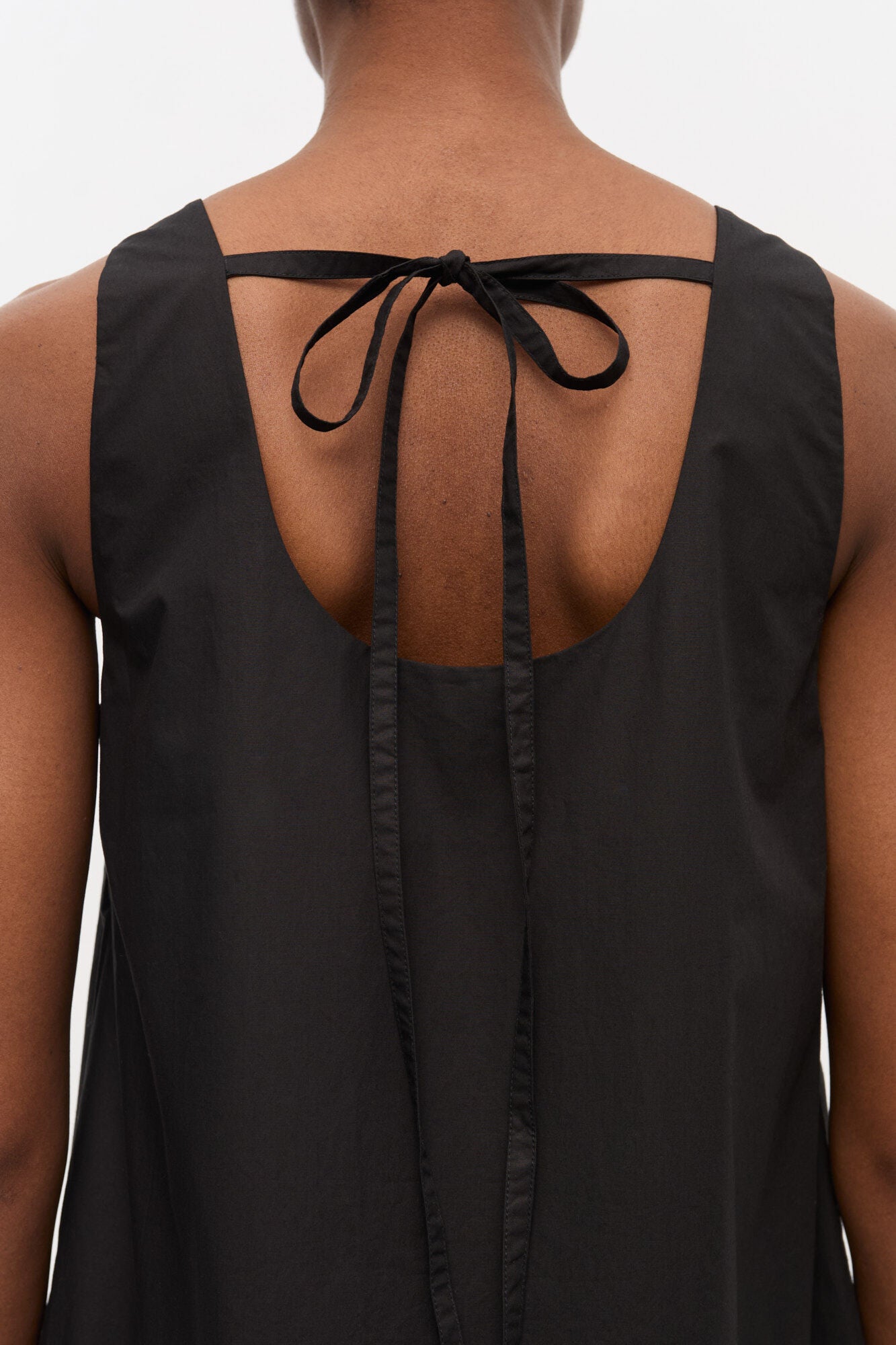 Ganni Cotton Poplin U-neck Mini Dress