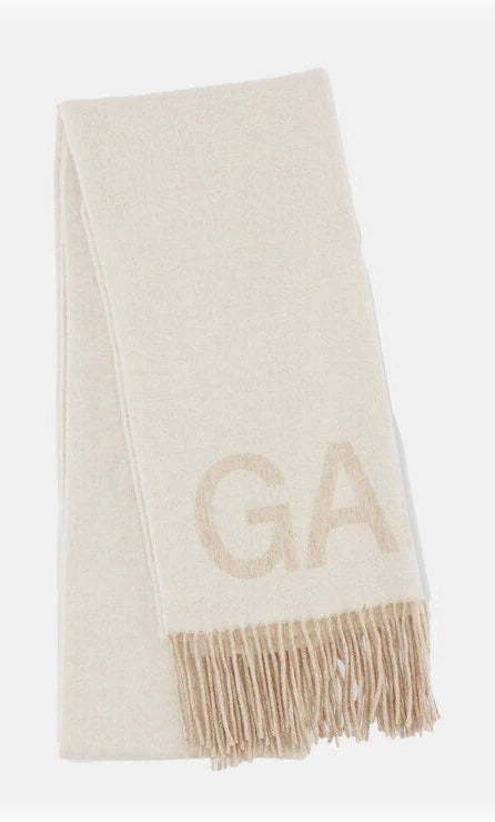 Ganni Wool Fringed Scarf