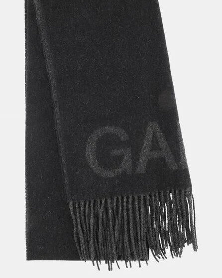Ganni Wool Fringed Scarf