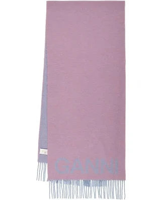 Ganni Wool Fringed Scarf