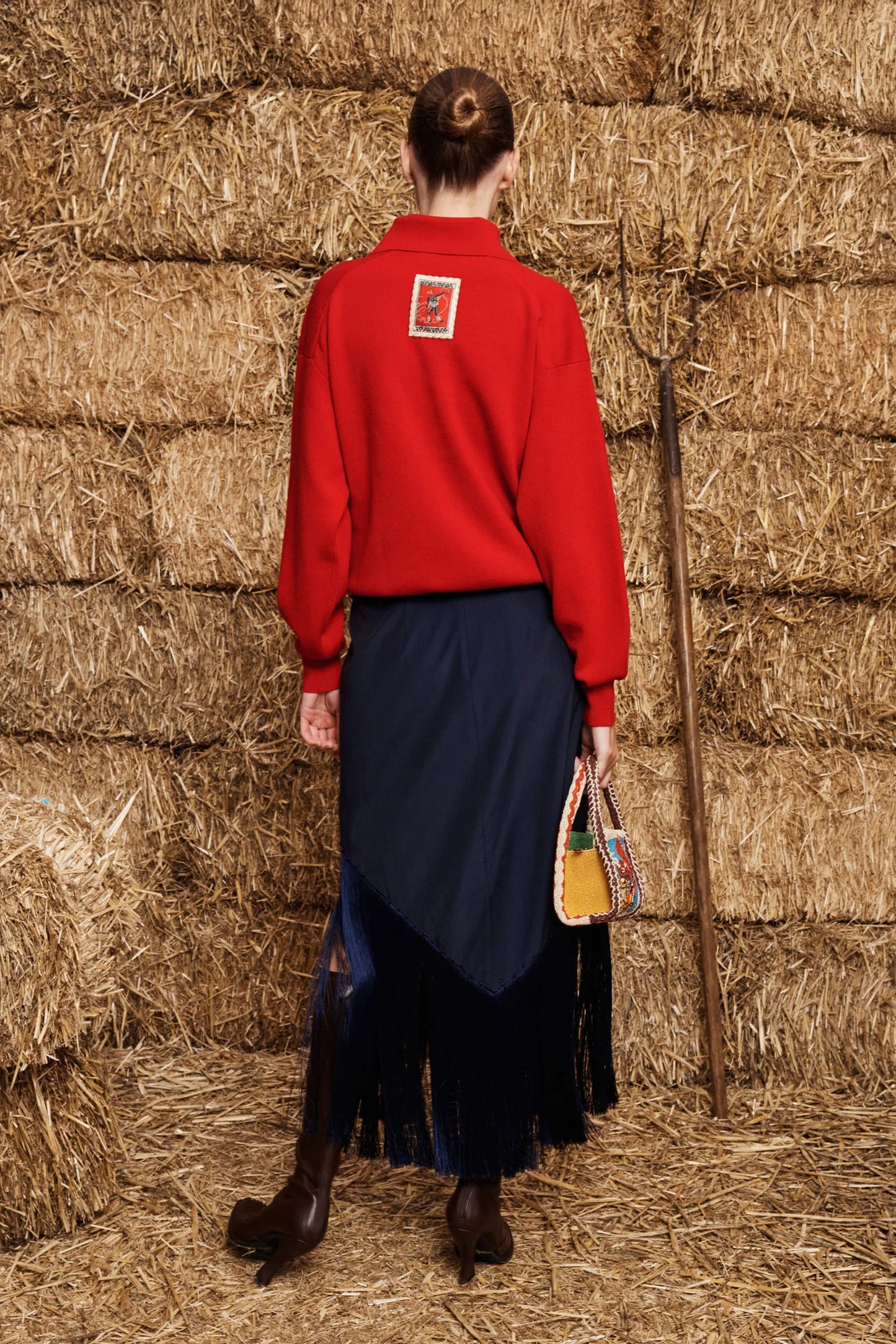 Alemais Rocky Knit Polo Cherry
