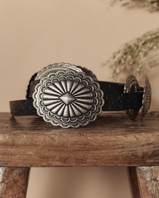 The Great The Tooled Leather Concho Belt