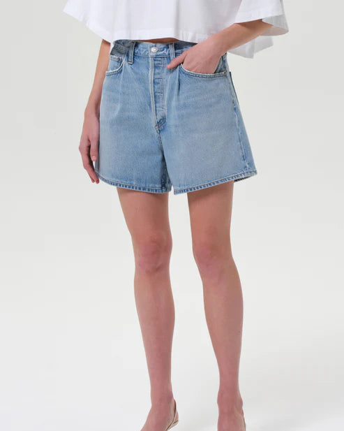 AGOLDE Rhoda Pleated A-Line Short