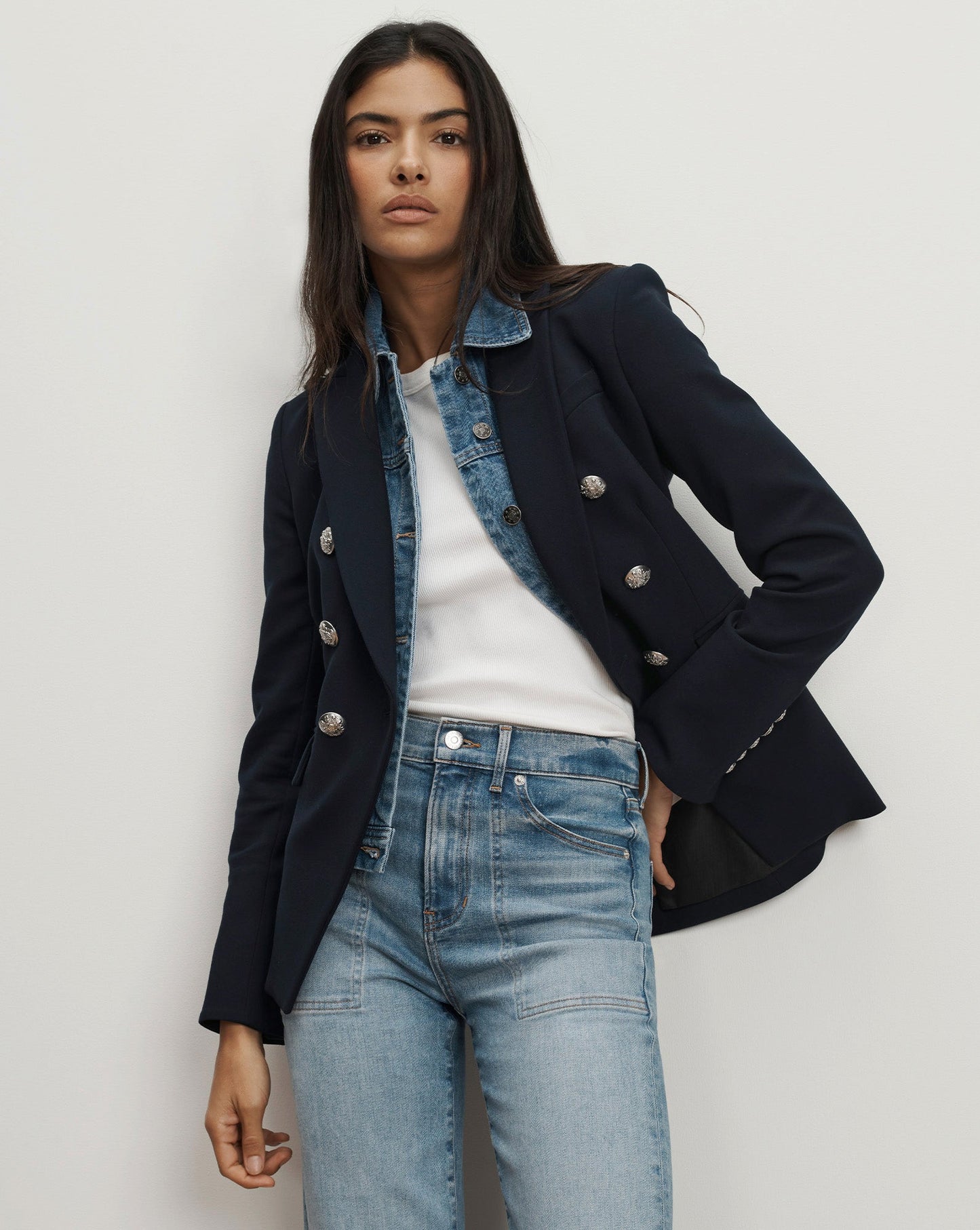 Veronica Beard Slate Denim Dickey