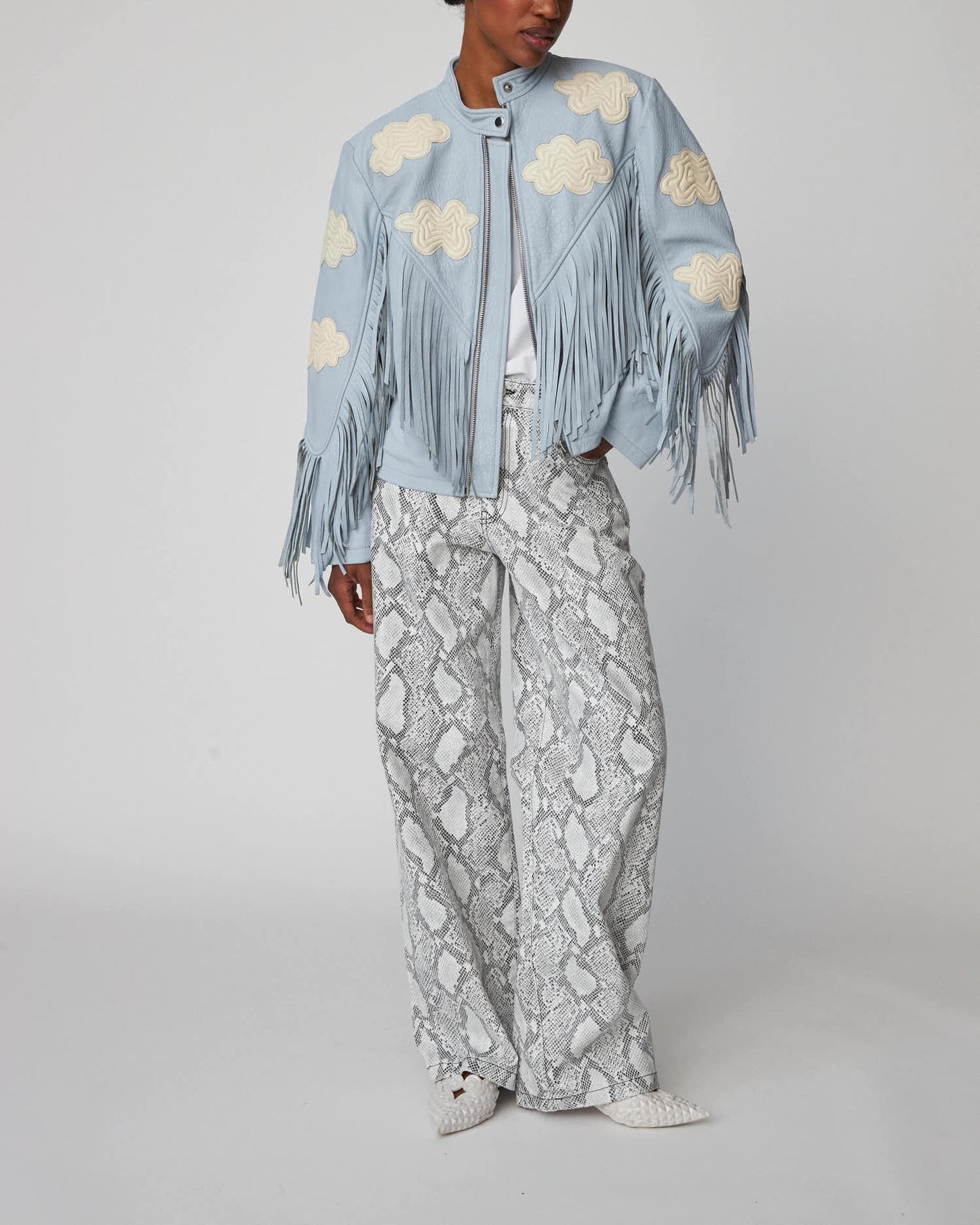 Stella Nova Cloud Leather Jacket with Fringes
