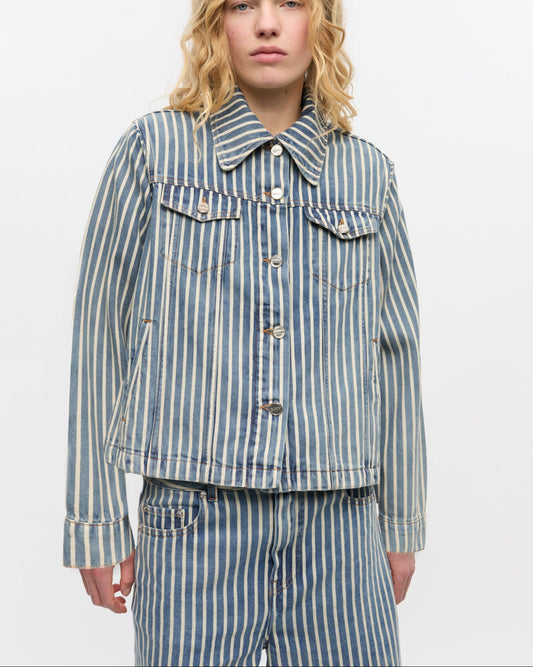 Ganni Striped Denim Jacket