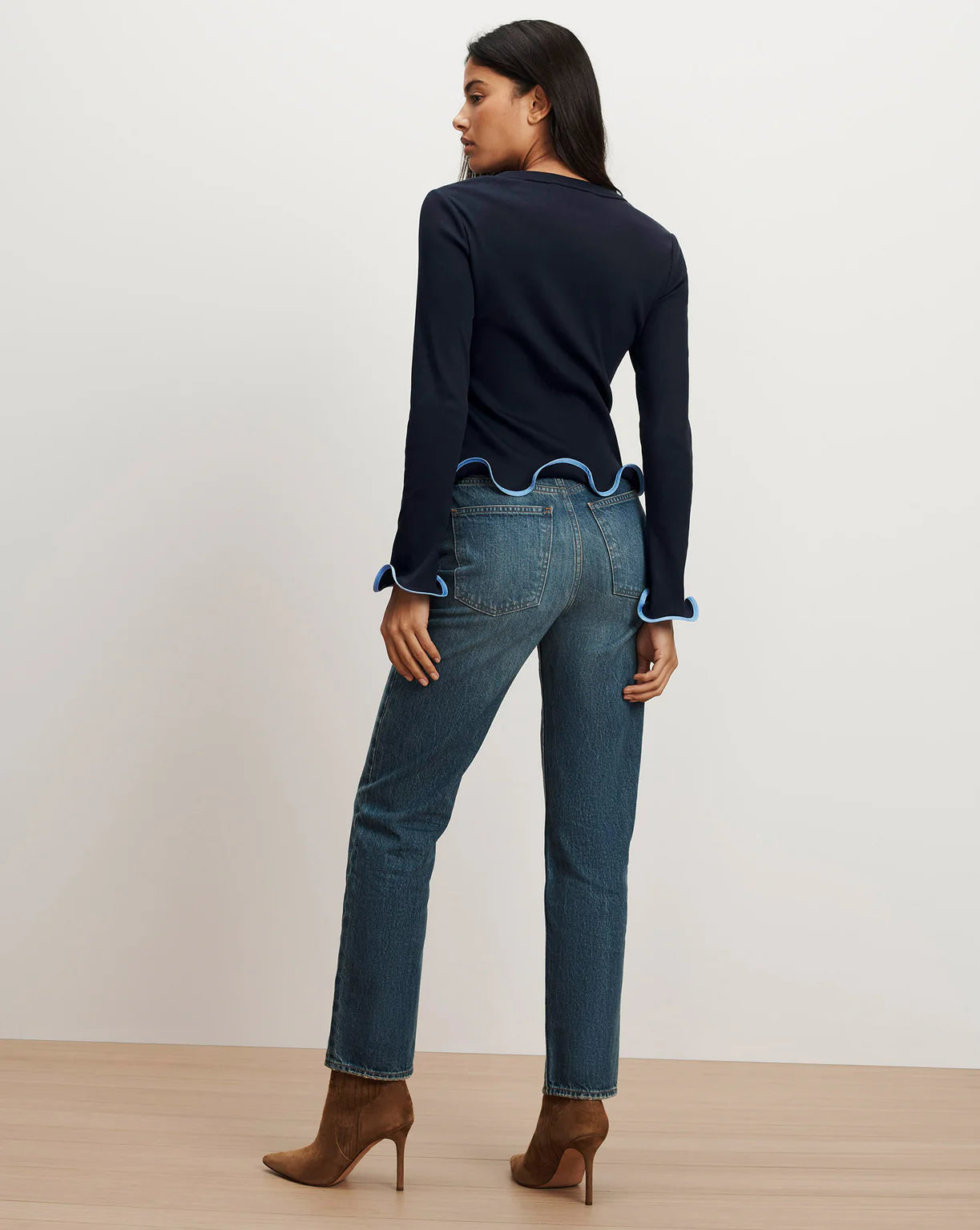 Veronica Beard Elianne Ruffle-Trim T-Shirt