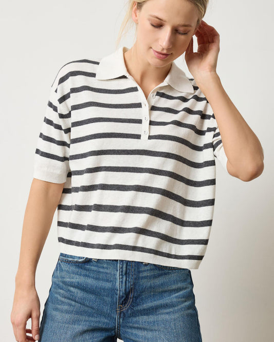 Lilla P Drop Shoulder Polo Neck Sweater