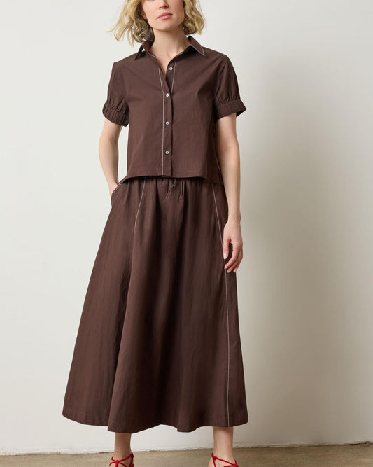 Lilla P Elastic Cuff Button Down