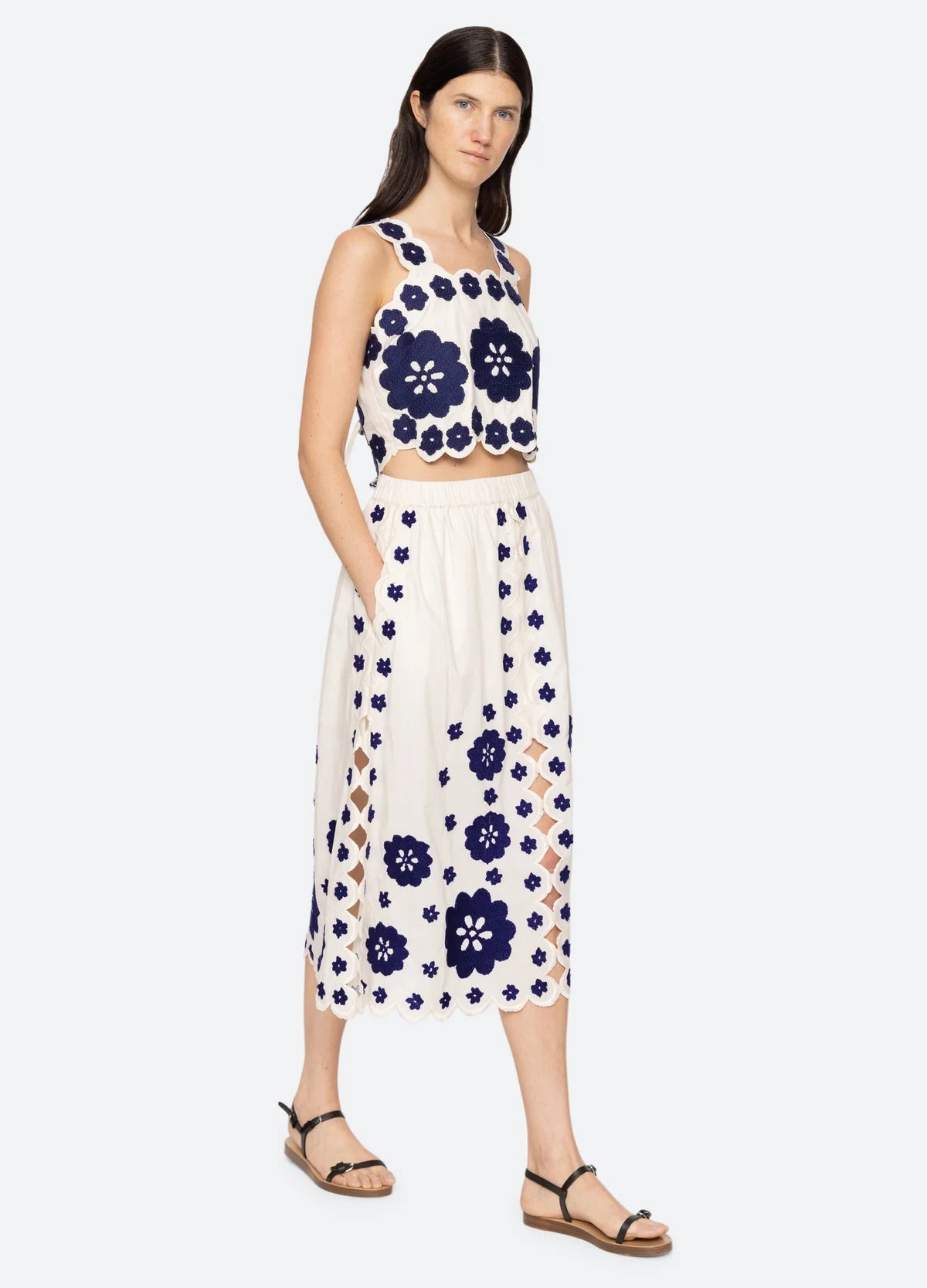 Sea Catrine Midi Scallop Skirt