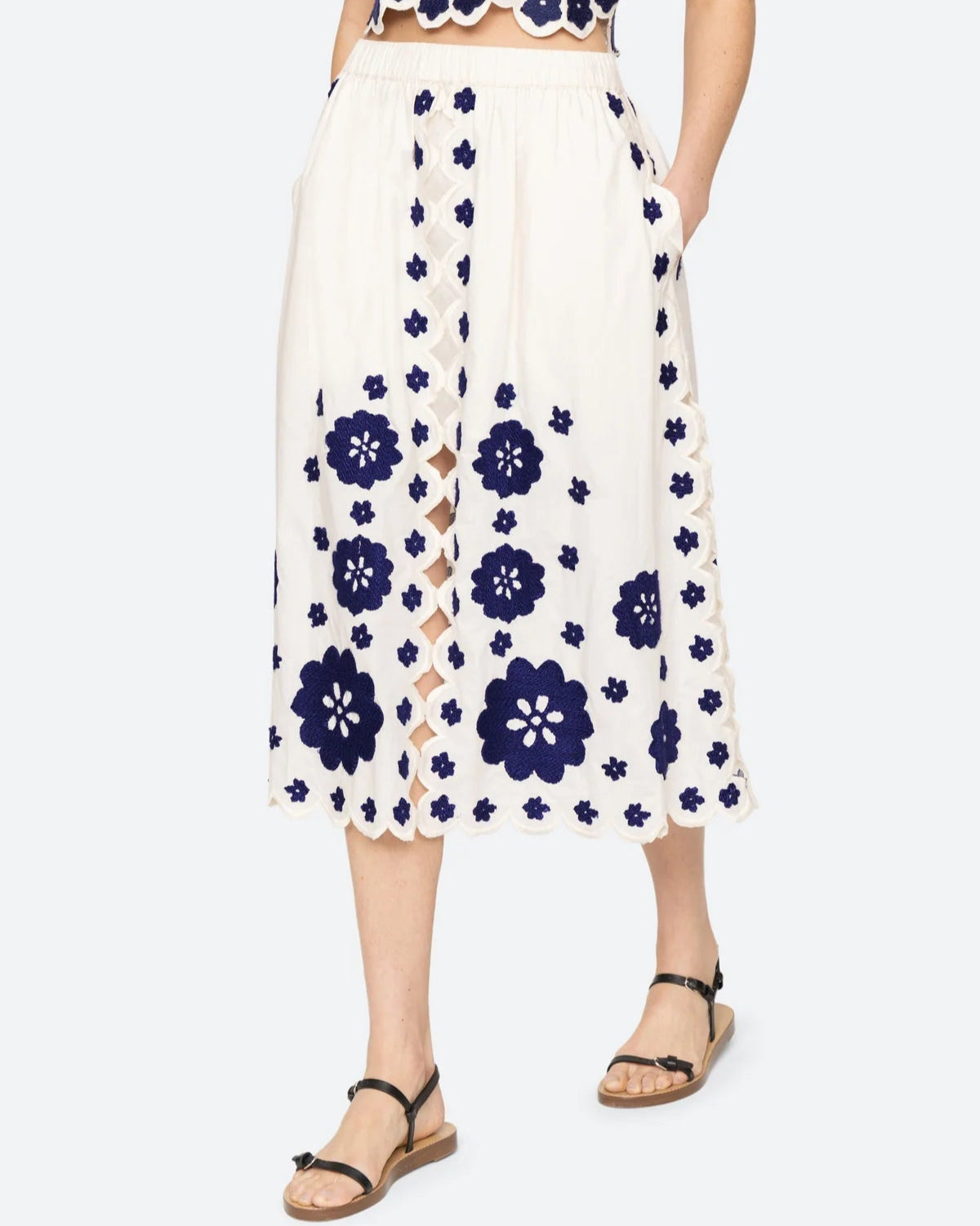 Sea Catrine Midi Scallop Skirt