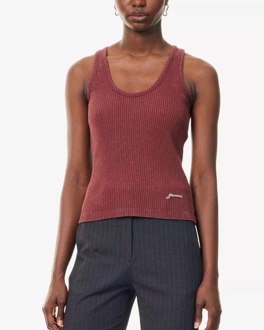 Ganni Heavy Rib Jersey Tank Top