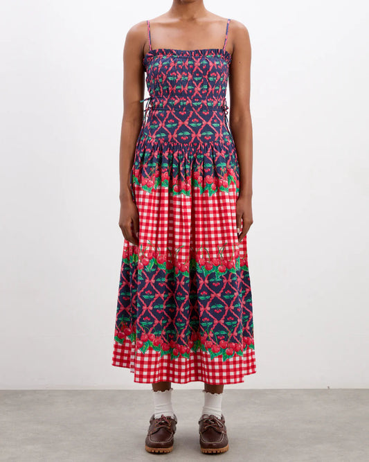 Damson Madder Keila Midi Dress Cherry Pie