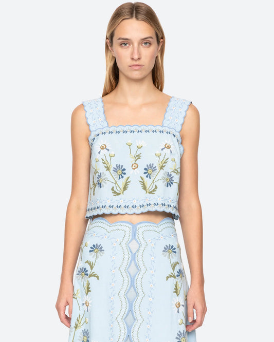 Sea NY Audra Embroidery Tank