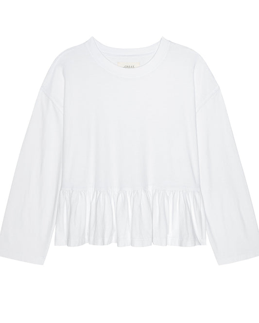The Great The Long Sleeve Ruffle Tee