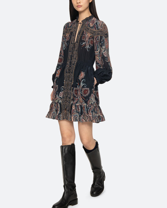Sea NY Hyacinth Print L/SLV Mini Dress