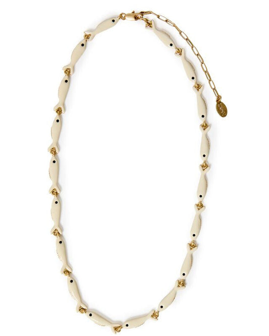 Clare V Enamel Sardine Necklace
