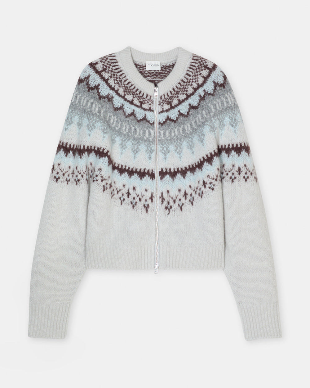 Closed Cropped Zip Cardigan